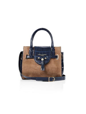 Refurbished Limited Edition | Refurbished Mini Windsor Handbag  - Tan & Navy Croc