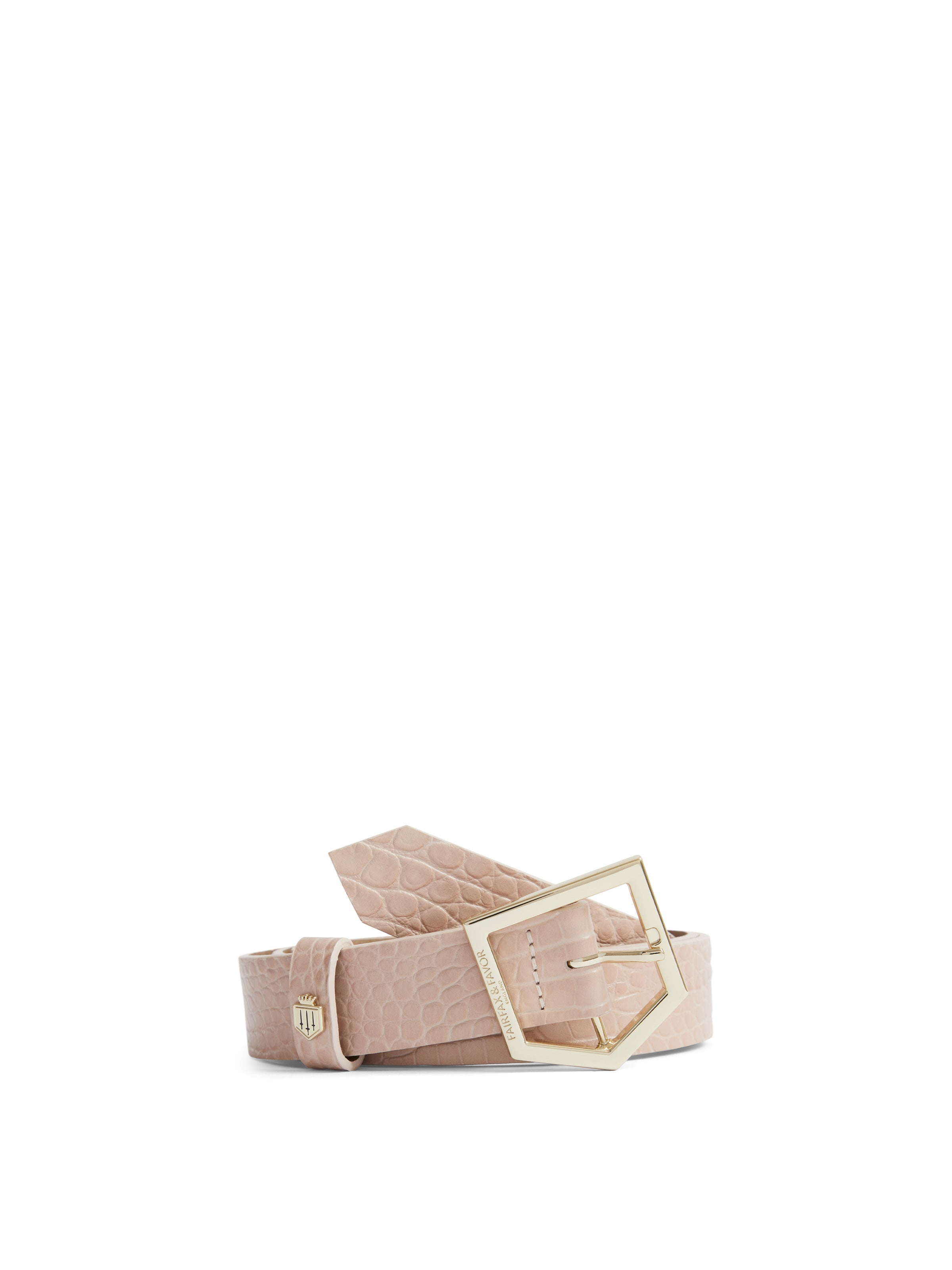 The Refurbished Sennowe - Women's Belt - Blush Croc Leather | ReFavored