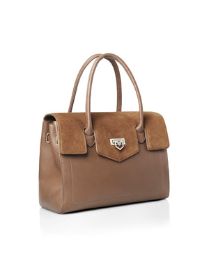 The Loxley Shoulder Bag - Tan Suede