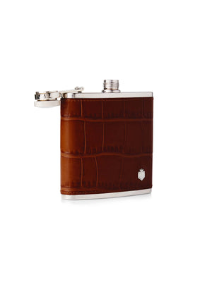 Westminster Hip Flask - Conker Brown