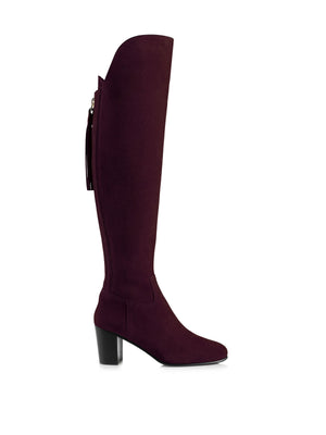 The Heeled Amira - Plum Suede