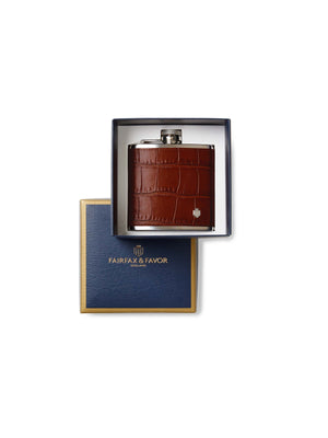 Westminster Hip Flask - Conker Brown