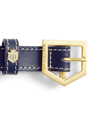 Fitzroy Dog Collar - Navy Leather