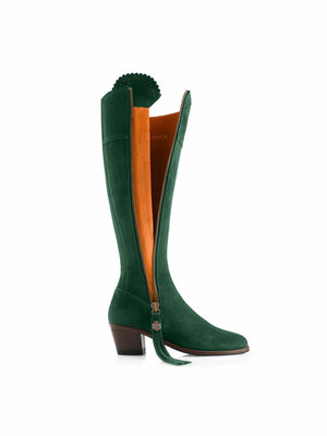 The Heeled Regina (Emerald Green) Narrow Fit - Suede Boot