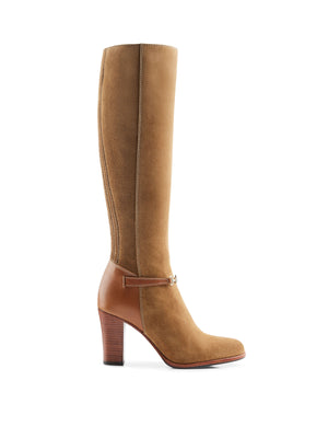 The Heeled Octavia - Tan Suede